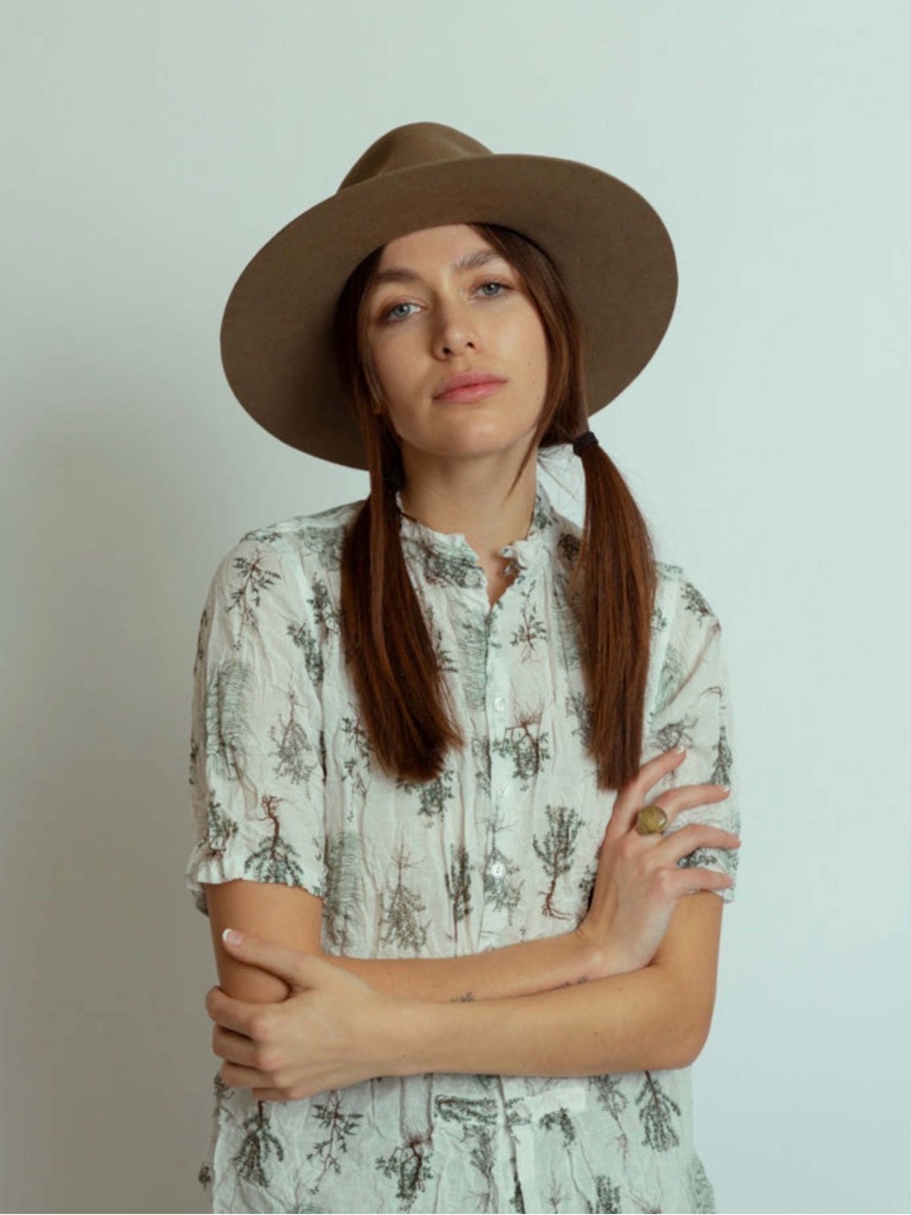 Pas de Calais botanical wildflower crinkle blouse 38